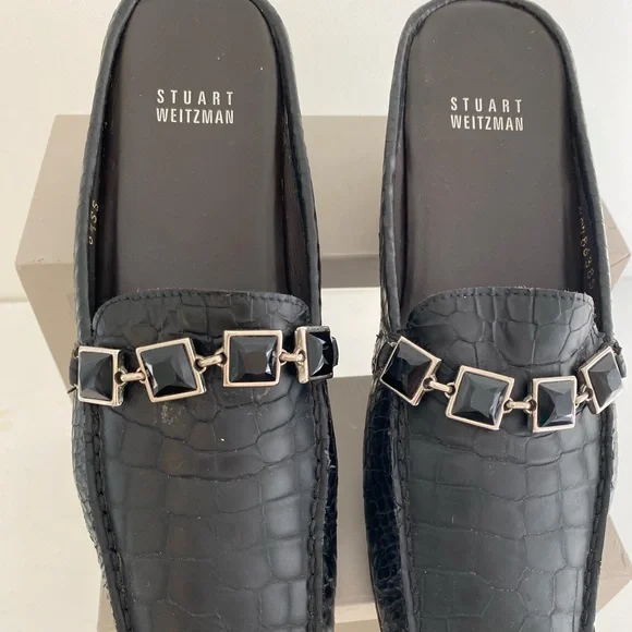 Stuart Weitzman Black flats Mules